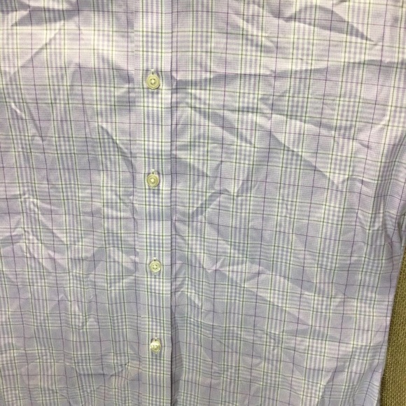 Charles Tyrwhitt 16/33 Non Iron Lilac Plaid Check - Picture 5 of 7